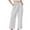 White, variant on Women's Wide Leg Casual Pants in Pure Cotton Linen Blend with Elastic Waistband and Pockets Comfortable Relaxed Fit Trousers