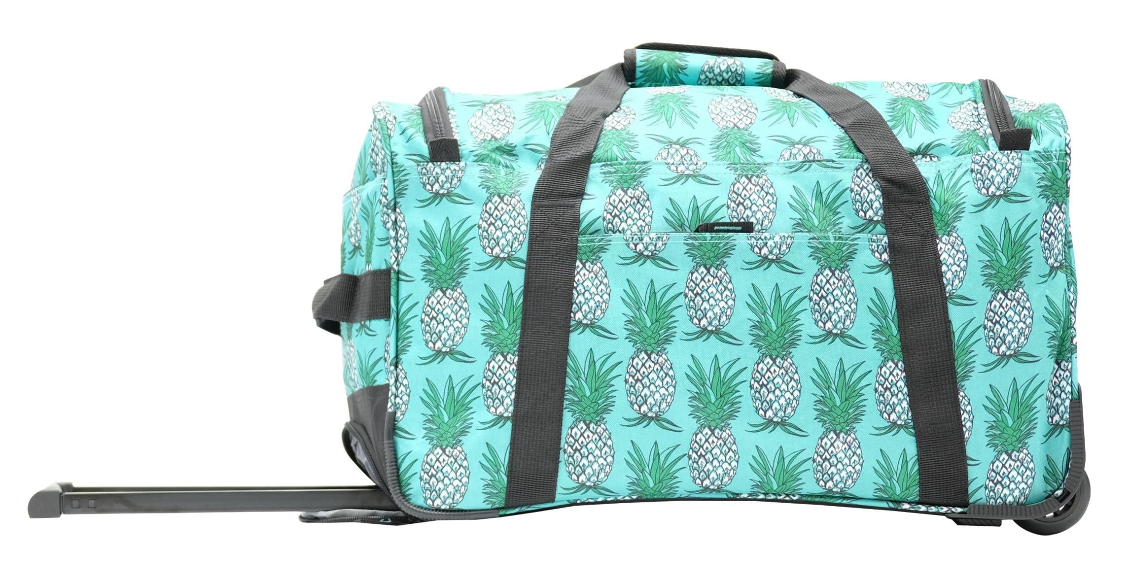 21" MULTI-POCKETS ROLLING DUFFEL BAG-PINEAPPLE