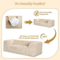 thumbnail image 4 of Leovanni 80" Boneless 2 Seater Sofa with Deep Seating for Living Room, No Assembly Required, Faux Fur Modular Modern Loveseat, Beige, 4 of 11