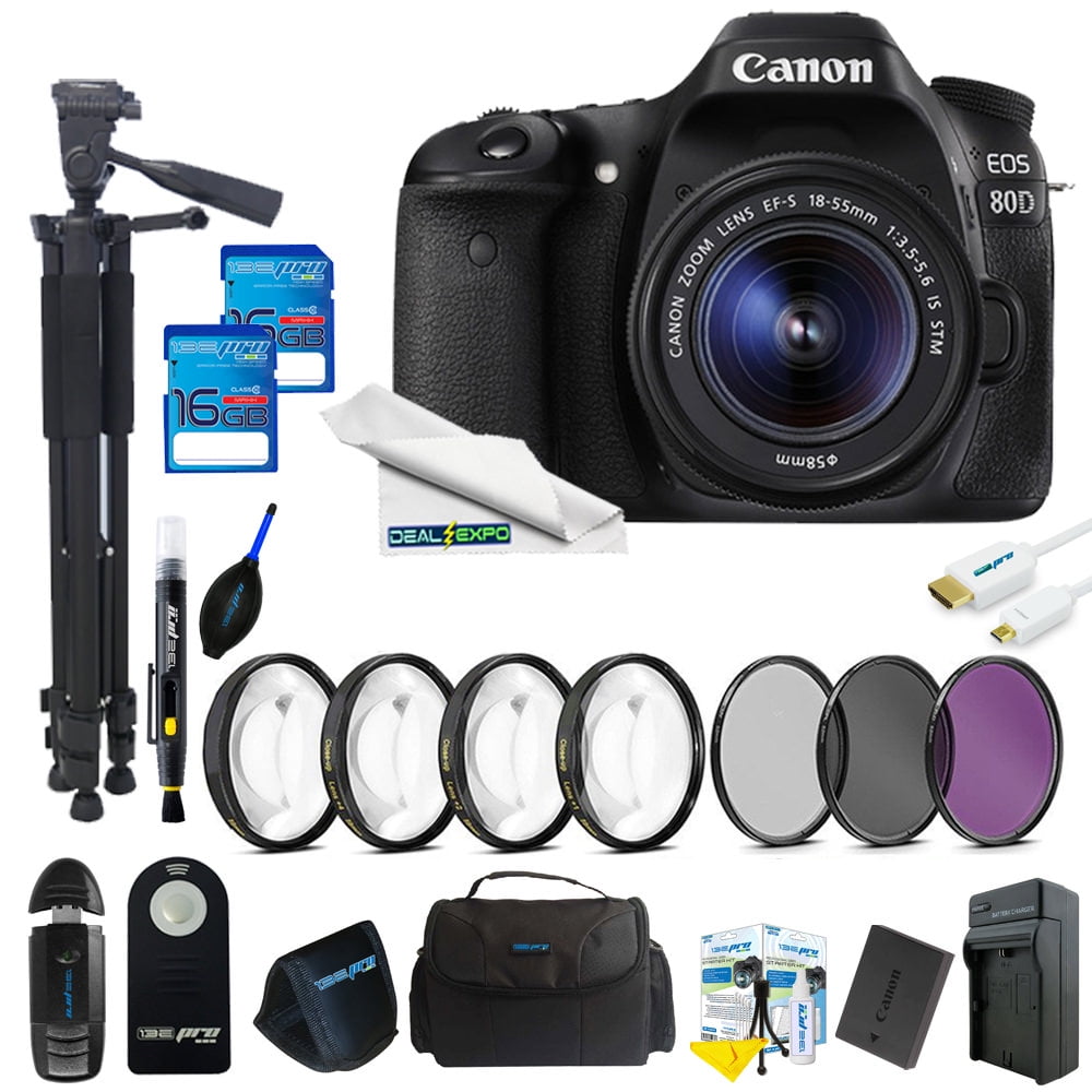 Canon EOS 80D DSLR Camera with 1855mm Lens + 16GB Expo Advanced Kit