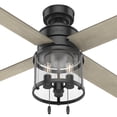 thumbnail image 3 of Hunter 52" Astwood Lighted Ceiling Fan Matte Black with Bleached Grey Pine Blades - Integrated LED, Pull Chain Control, 3 of 14