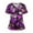 34# Purple, variant on Womens Valentine's Day Scrub Tops Short Sleeve V Neck Love-Hearted Print Plus Size Nursing Uniforms Shirts with Pockets 2025 Purple XL