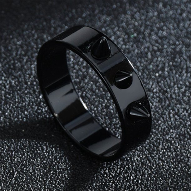 1PC Gothic Stainless Steel Ring Punk Style Thorn Jewelry Rock Hip Hop Self-defense Rings Metal 3 Spiked Emergency Defense Ring