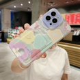 thumbnail image 3 of Card Clip Phone Case For Honor X9a X8a X7a Magic 5 Lite X8 X7 X6 5G 8 X 70 50 Smiley Colourful Transparent Flower Soft Cover, 3 of 4