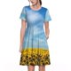 thumbnail image 1 of Disketp Blooming Sunflower Field para Vestido de Manga Corta para Mujeres, Vestidos de Verano para Mujeres, Casual y Holgado para la Playa, 1 of 6