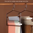 thumbnail image 3 of Solid Wood Multi-Layer Pants Hangers Non-Slip Metal Pants Rack Closet Organizer, 3 of 6