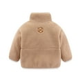 thumbnail image 5 of Kogui Girls Jacket Fleece Kids Toddler Boys Girls Warm Sherpa Lined Shirt Jacket,Full-Zip Hooded Sweatshirt Size 12 18 Months (Khaki,12-18 Months), 5 of 7