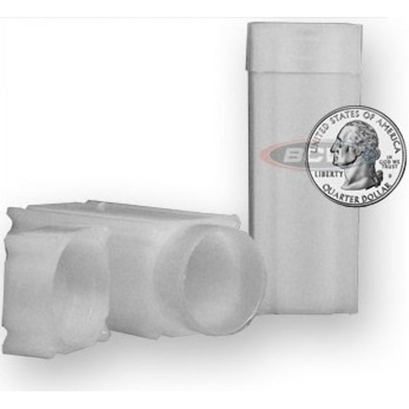 CoinSafe Durable Coin Stacking Tube for U.S. Quarter Coins - Holds 40 Coins, 10 Pack