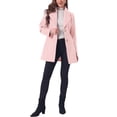 thumbnail image 2 of Abrigo de mujer con solapa y un solo botón, hasta el muslo, talla XL, color rosa, 2 of 8