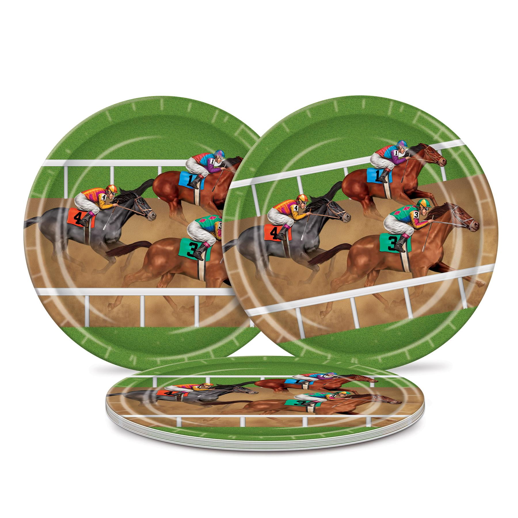 96 Pack Beistle Horse Racing Theme Party Paper Plates 9 inch