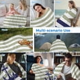 thumbnail image 5 of Striped Anchor Cooling Blanket,Lightweight Breathable Summer Throw Blanket with Double Sided Cold Effect,Navy Blue Nautical Sage Green Geometric Picnic Blankets Bed Sheet for Hot Sleepers 50"x60", 5 of 8