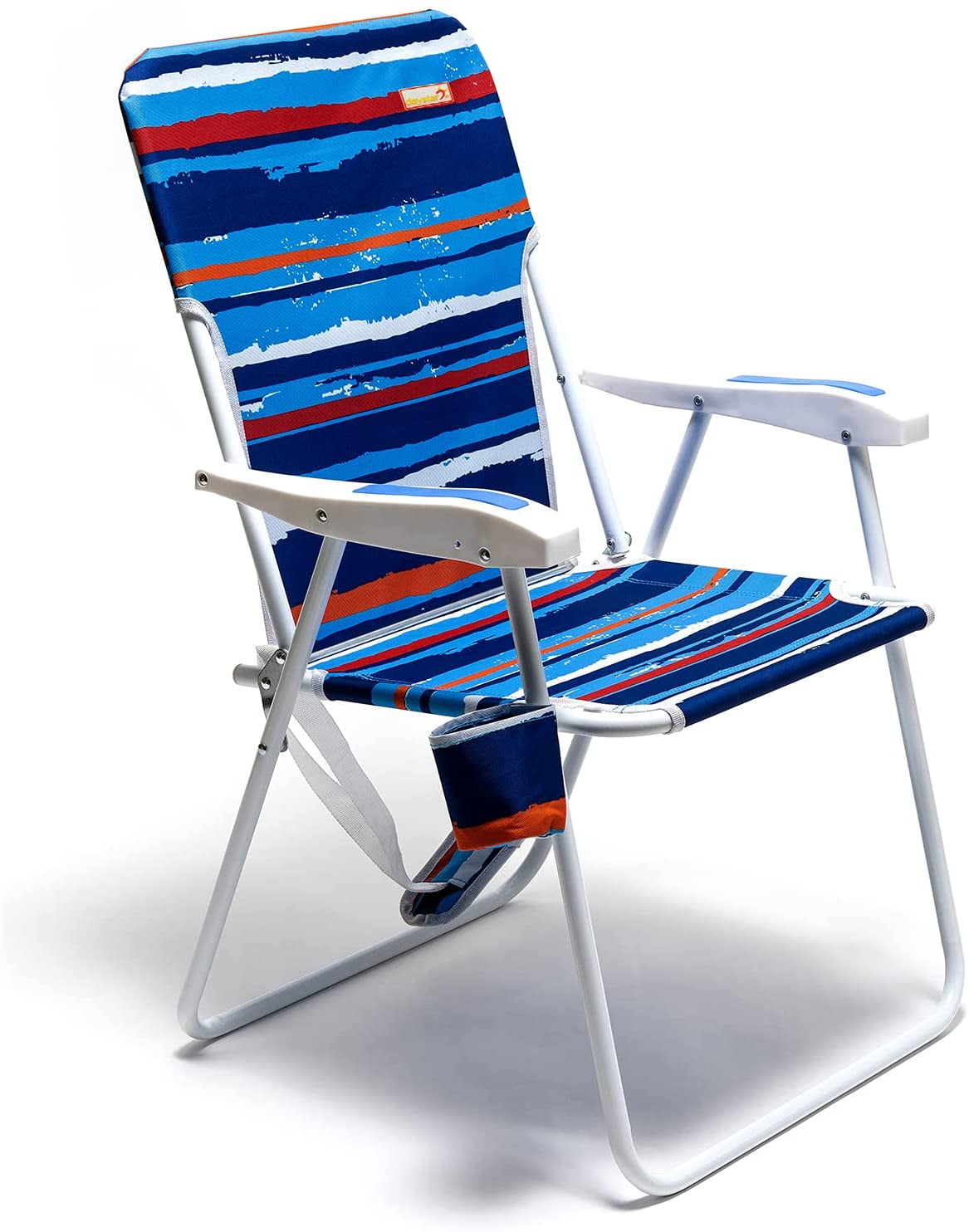 CHAOXY 17" Tall Oversized Folding Beach Chair 2 Pack 5 Position Lay Flat, Portable High Camping