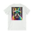 thumbnail image 2 of Frenchie Dog Art - Unisex Jersey Short Sleeve V-Neck Tee - By A.Melo Originals, 2 of 2