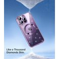 thumbnail image 2 of Magnetic Glitter Case Designed for iPhone 14 Pro Max Case with Full Camera Protection and Strongest Magnetism, Soft TPU Plating Luxury Sparkly Shockproof Slim Case for Women Girls - Purple, 2 of 12