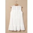 thumbnail image 5 of Women's White Floral Eyelet Embroidered Sleeveless Shift Dress for Summer | [ZhiHiMeRi] | (US 12-14)L, 5 of 11