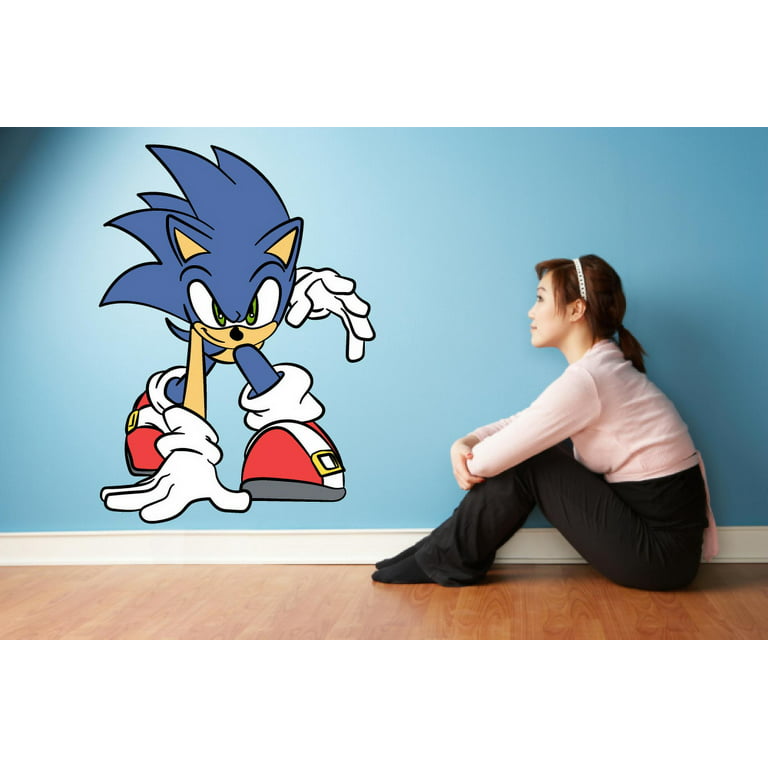 Sonic the Hedgehog Classic Video Game Show Cartoon Movie Character Wall  Sticker Wall Art Decal for Baby Kid Bedroom Nursery Kindergarten Daycare  Home Decor Stickers Vinyl Decoration Size (20x12 inch) 