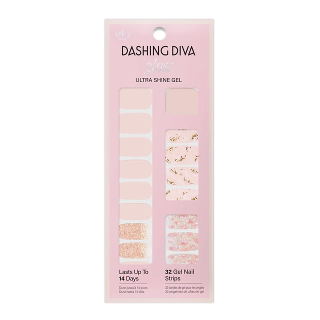 Tiras de Uñas de Gel Dashing Diva Crystal Clear 32 Unidades