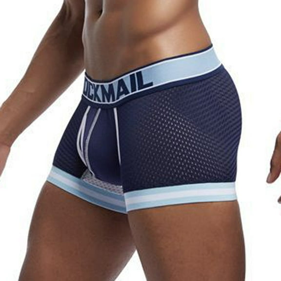 Ohufall Mens Underwear Men's Mesh Splicing Pants Men Underwear Underpants Breathable Soft Panties Clearance
