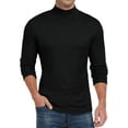 thumbnail image 3 of SMZ Men's Mock Turtleneck Long Sleeve T Shirts Basic Slim Fit Pullover Sweater Thermal Lightweight Tees Black, 3 of 10