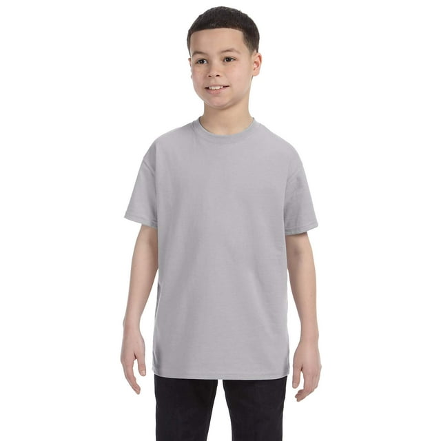Jerzees Big Boy's Rib Collar Tear Away Label T-Shirt, Style 29B