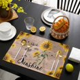 thumbnail image 3 of Wood Sunflowers Placemats Set of 12, Vintage Garden Floral Bees Farmhouse Placemats for Dining Table, Place Mats for Kitchen Tabletop, Waterproof Wipeable Dining Table Mats Set, 3 of 9