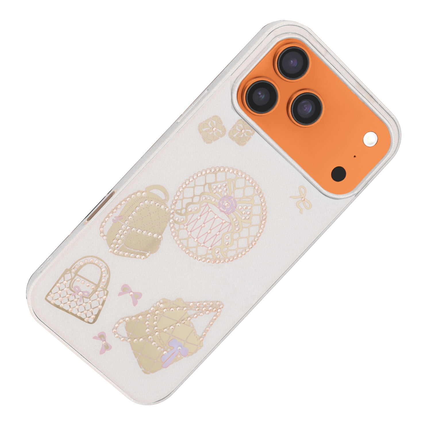 Fashion Bag Design Crystal Glitter Cover for iPhone 17 Pro Max - White