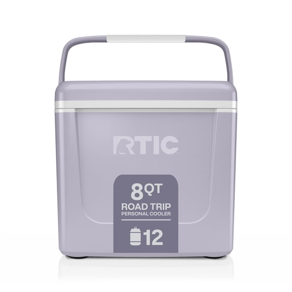 RTIC Road Trip Personal Cooler, 8 QT, 12 Can Hard-Sided Cooler, Dusty Lilac/White