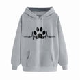 thumbnail image 4 of Blmnix Graphic Plus Size Hoodies for Women Gray Hoodie Hoodie Dressy Teacher Clothes Long Sleeve Hooded Tops, 4 of 5