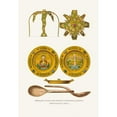 thumbnail image 2 of Fedor Grigoryevich Solntsev 11x14 Black Ornate Wood Framed Double Matted Museum Art Print Titled: Zvezditsa, Tarelochki Zolotye I Kostianaia Lozhechka Mitropolita Petra (1849 - 1853), 2 of 5