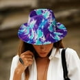 thumbnail image 2 of kaondbfi Summer Outdoor Travel Essentials Accessories Baseball Caps for Women and Men Tie-Dye Printed Hat Wide Jazz Hat Tie-Dye Hat for Party Clothings, 2 of 3
