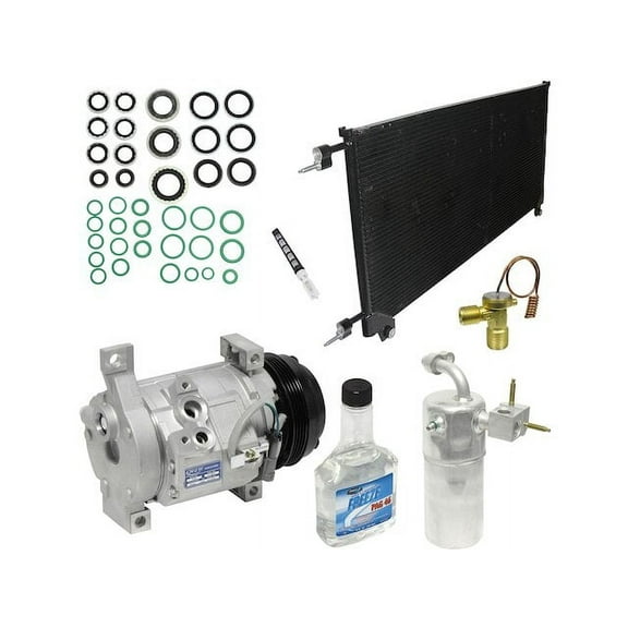 A/C Compressor Kit - with 2 Mounting Holes and Fixed Orifice - Compatible with 2000 - 2002 Chevy Tahoe (with Rear A/C) 2001