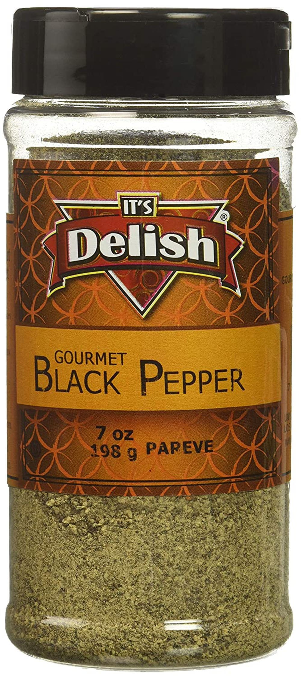 Black Pepper by Its Delish Gourmet ground, 7 oz Medium Jar