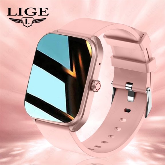 LIGE Women Smart Watches for Android iOS 1.93" Bluetooth Call Smartwatch Fitness Tracker Pink