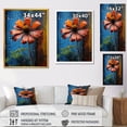thumbnail image 4 of Designart "Blossoms of Red Marigold in Rain" Floral Framed Wall Art - Traditional Red Marigold Bedroom Framed Canvas Wall Art, 4 of 6