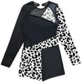 thumbnail image 4 of Alvivi Kids Girls Digital Printed Gymnastics Leotard Athletic Biketard Unitard Ballet Dancewear Black 10, 4 of 5