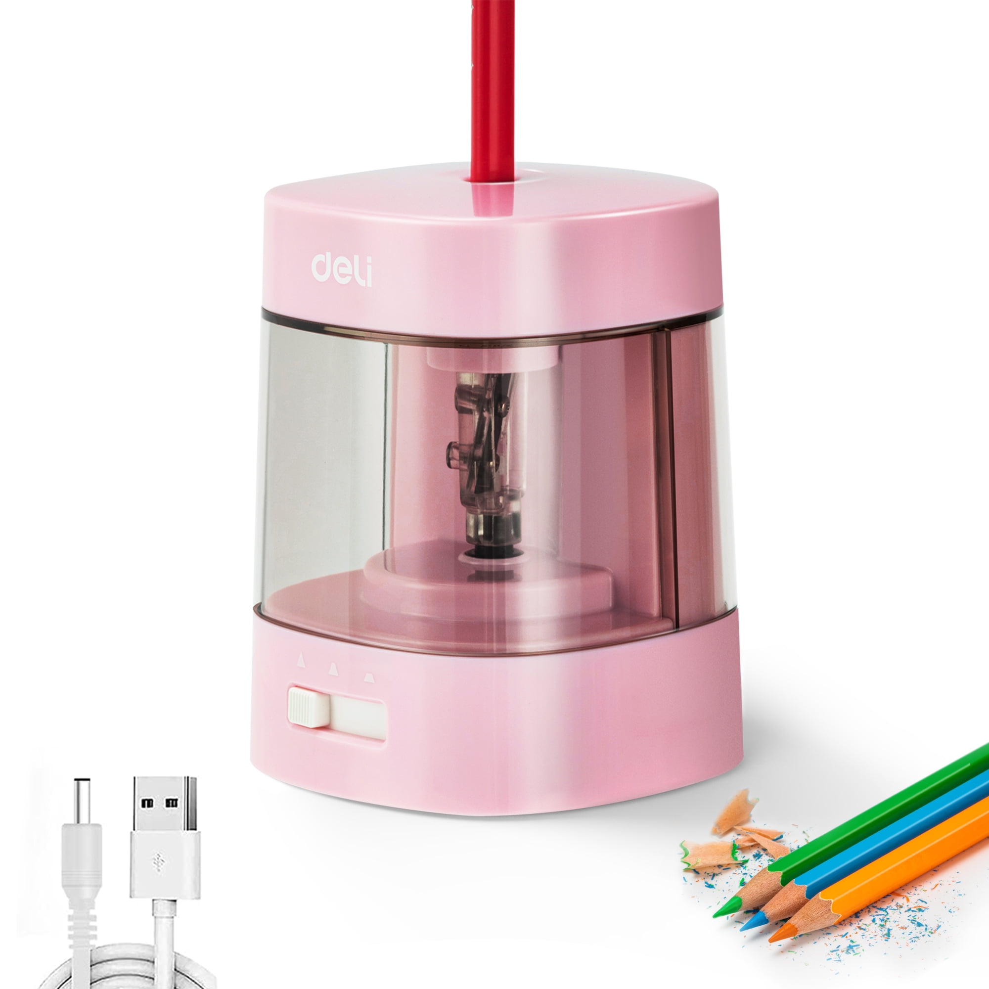 Deli Electric Pencil Sharpener,Suitable for No.2 Pencils Colored Pencils, USB & Battery Operated, -