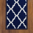 thumbnail image 6 of Ottomanson Non-Slip Rubberback Moroccan Trellis 8.5" x 26" Indoor Stair Treads, 7 Pack, Navy, 6 of 10
