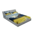 thumbnail image 2 of Ambesonne Scenery Fitted Sheet & Pillow Sham Set, Snowy Mountains Alps, Queen, Navy Blue White Olive, 2 of 2