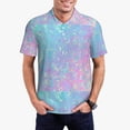 thumbnail image 2 of Balery Fantasy Gradient Printed Men’s Short Sleeve Polo Shirt, Midweight Men's Shirt,Golf Polo shirts -X-Large, 2 of 8