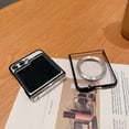 thumbnail image 7 of Frusde for Samsung Galaxy Z Flip 5 Clear Magnetic MagSafe Case Transparent Shockproof Plating Cover-Black, 7 of 7