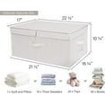 thumbnail image 2 of Extra Large Storage Bins with Lids, 55L Decorative Storage Bins with Double-Open Lid and Divider Board, Fabric Bins with Handles, Mixing of Beige, White & Ivory, 2-Pack, 2 of 10