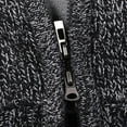 thumbnail image 5 of DeHolifer Men's Winter Coat Solid Color Velvet Warm Zipper Pocket Knit Long Sleeve Casual Jacket Dark Gray 2XL, 5 of 8