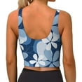 thumbnail image 3 of Vsdgher Flower Print Women Sleeveless Athletic Tank Top Built-in Bra Camisole Sports Vest for Yoga Running Fitness Exercise with Removable Pads, 3 of 8