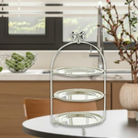 

Tongina Cupcake Stand Decorative Dessert Display Party Serving Tray Snack Display Fruit Plate Rack Serving Stand for Countertop Decor three tier with tray