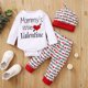 thumbnail image 1 of Conjunto de mono y pantalones de amor para el primer día de San Valentín de SDJMa para bebés recién nacidos, niños y niñas, 1 of 8