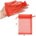 thumbnail image 2 of ABCISI  Organza Bags, 200Pcs 4"x6" Drawstring Jewelry Pouches for Wedding- Black Mesh Gift Pouches for Jewelry, Candy, Makeup (Red), 2 of 13