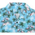 thumbnail image 4 of Loose Hawaiian Shirt for Men Short Sleeve Casual Button Down Floral Shirts Blue With Flamingo L, 4 of 9