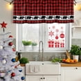 thumbnail image 5 of Red Black Plaid Curtain Valances for Windows, Kitchen Valance Window Treatments Panel 2 Pack, Country Vintage Bear Buffalo Gingham Rod Pocket Short Curtains for Bathroom Bedroom 54 x 18 Inch, 5 of 8