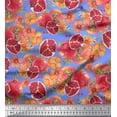 thumbnail image 1 of Soimoi Rayon Fabric Leaves,Floral & Pomegranate Fruits Print Fabric by the Yard 56 Inch Wide, 1 of 1