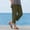 Army Green cotton linen capri pants for women a1, variant on Cagogo Cotton Linen Capri Pants for Women Mid Rise Flowy Casual Beach Vacation Ankle Pants Solid Regular Fit Summer Lounge Trousers, Army Green 2XL